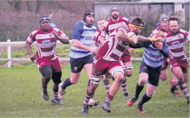  ?? Tim Taylor ?? Action from Rochdale’s clash at Winnington Park at the weekend