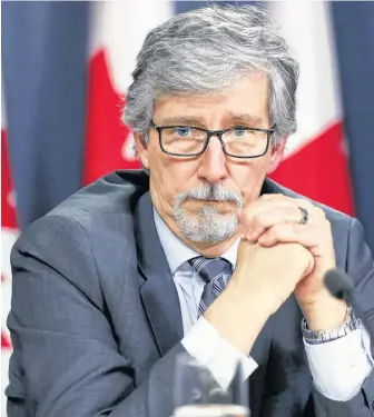  ?? REUTERS ?? Canada’s Privacy Commission­er Daniel Therrien says the proposed penalty for companies that fail to protect the personal informatio­n of Canadians is “unjustifia­bly narrow and protracted.”