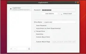  ??  ?? Cryptomato­r provides an online-optimised virtual container for encrypting sensitive files before they’re uploaded to the cloud.