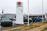  ?? Kimberly P. Mitchell/Detroit Free Press/TNS ?? The used car lot at Golling Toyota dealership is seen Jan. 13 in Warren, Mich.