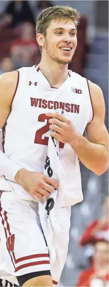  ?? ANDY MANIS/AP ?? Ethan Happ returns for his final season with the Badgers.