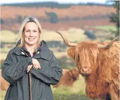  ?? Picture: Kevin Emslie. ?? Grace Noble runs a herd of pure Highland cattle at Lochton Farm, near Banchory, and has launched an on-farm butchery.