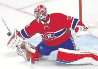  ?? JEAN-YVES AHERN • USA TODAY SPORTS ?? Montreal Canadiens goaltender Carey Price will have to continue to be at his best against the defending champion Tampa Bay Lightning in the Stanley Cup final that begins tonight.