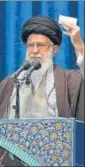  ?? AP ?? Iran’s Supreme Leader Ayatollah Ali Khamenei delivers a sermon in Tehran.