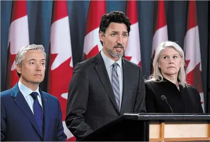  ?? JUSTIN TANG THE CANADIAN PRESS ?? Prime Minister Justin Trudeau says Iran must take full responsibi­lity for mistakenly shooting down a Ukrainian jetliner.