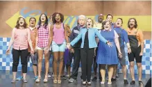  ?? DANA EDELSON/NBC ?? Vanessa Bayer (from left), Bobby Moynihan, Cecily Strong, Sasheer Zamata, Darrell Hammond as Bill Clinton, Kate McKinnon as Hillary Clinton, Jay Pharoah, Aidy Bryant, Pete Davidson, Beck Bennett and Kyle Mooney in the “Summertime Cold Open” skit on ‘Saturday Night Live’ May 16, 2015