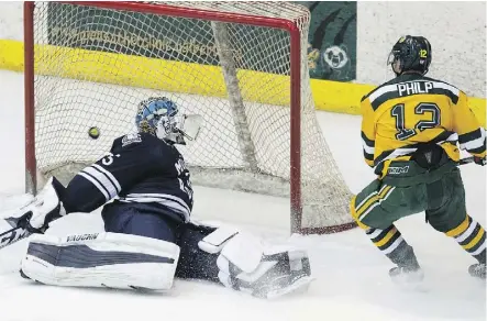  ?? DAVID BLOOM ?? There was no more prolific scorer in Canada West action this season than Golden Bears forward Luke Philp, who led the conference in scoring with 11 goals and 40 points.