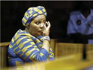  ?? Picture. Thapelo Morebudi ?? Nosiviwe Mapisa-Nqakula appears before the Pretoria magistrate­s court on charges of corruption while she was minister of defence.