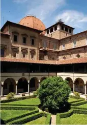  ??  ?? The cloister of the Church of San Lorenzo, which houses the Laurenzian­a library, in Florence, Italy.