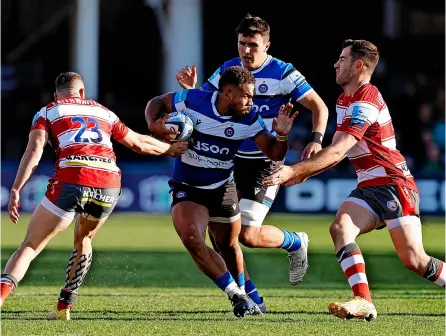  ?? PA ?? Bath Rugby’s Ollie Lawrence in action during the Gallagher Premiershi­p match against Gloucester at The Rec