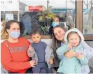  ?? Photo / Peter de Graaf ?? Stella Bray (third from left) waits to get her nails done at a Kerikeri salon as a 13th birthday treat with her mum Tammie Dann and sisters Mia, 2, and Isla, 3.