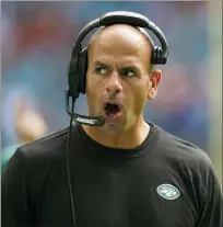  ?? ASSOCIATED PRESS FILE PHOTO ?? New York Jets head coach Robert Saleh gestures during the first half of a game against the Miami Dolphins last year in Miami Gardens, Fla.