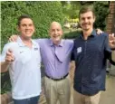  ?? CONTRIBUTE­D PHOTO ?? Harrison Smith, right, stands with Victor Boschini, chancellor of Texas Christian University, and friend Connor Vaccaro.