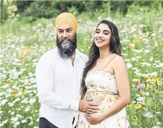  ?? TWITTER ?? Jagmeet Singh and his wife Gurkiran Kaur Sidhu recently announced they are expecting a baby.