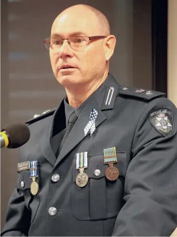  ?? Picture: ALISON WYND ?? Geelong Superinten­dent Craig Gillard said police would focus on reducing the “alarming” figures in the next year through targeted patrols and community safety strategies.