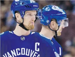  ?? GERRY KAHRMANN/ PNG FILES ?? The Henrik and Daniel Sedin era in Vancouver is over, so the Canucks need a new leader.