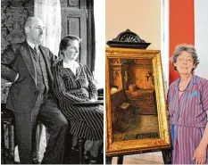  ?? Fotos: Archiv Friedmann; Bayer. StgemSlg ?? Ludwig und Selma Friedmann, die einstigen Besitzer des Gemäldes – und ihre Enkelin Miriam Friedmann neben dem Bild heute.