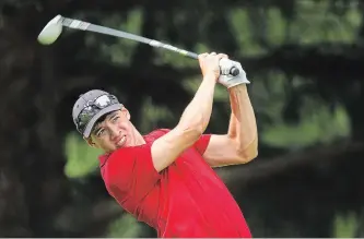  ?? JULIE JOCSAK
THE ST. CATHARINES STANDARD ?? R.J. Derhodge, shown teeing off at Grand Niagara, his home course, in this file photo, won Sunday’s Niagara District Junior Golf Tour stop at St. Catharines Golf and Country Club.