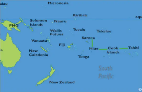  ??  ?? The Manatua Cable Consortium from Samoa, Niue, Coook Islands to French Polynesia(Tahiti)