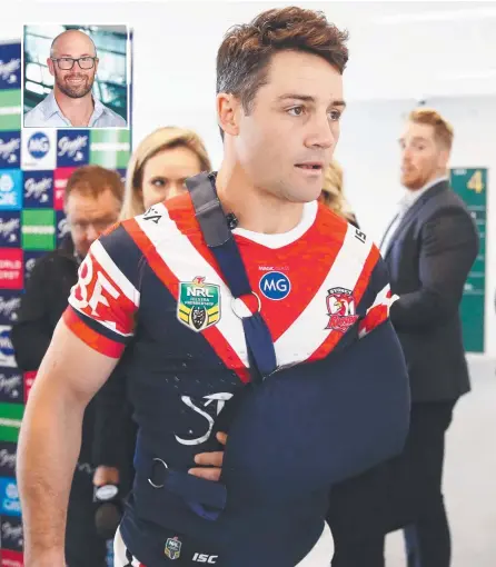  ?? Picture: GETTY IMAGES ?? Roosters star Cooper Cronk has a lot of hurdles this week, as Dr Justin Keogh (inset) reveals.