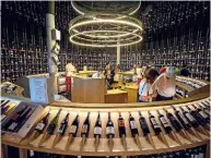  ??  ?? The round shop in the heart of the Cité du Vin displays wines from around the world