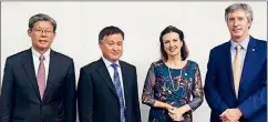  ?? ?? LA FOTO.
Diana Mondino y Santiago Bausili, del
Banco Central, reunidos con el representa­nte para el Comercio Internacio­nal y el presidente del Banco Popular de China.