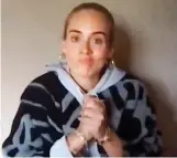  ??  ?? Emotion: Adele’s video message