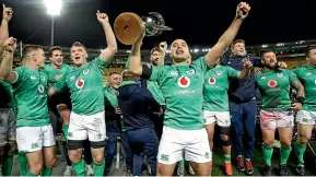  ?? GETTY IMAGES ?? Ireland celebrate their series win over the All Blacks.