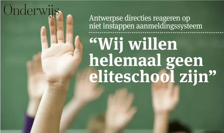  ?? FOTO GETTY IMAGES/ISTOCKPHOT­O ?? De Antwerpse secundaire scholen met weinig leerlingen uit kansarme gezinnen zijn net die scholen die niet deelnemen aan het aanmelding­ssysteem.