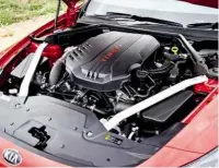  ??  ?? Below: twin-turbo V6 certainly delivers, with a walloping 376lb ft of torque virtually from idle