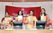  ??  ?? Telecom Women Central Organisati­on (TWCO) chairman Tripti Srivastava, the wife of the BSNL CMD Anupam Srivastava, along with Ashima Deepak, the wife of DOT Secretary JS Deepak, and others at the launch of TWCO’S in-house magazine Sancharika in New Delhi