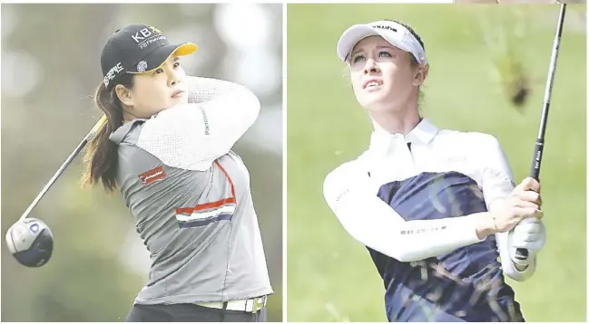  ?? DAILY TRIBUNE FILE PHOTOS ?? ALL eyes on American Nelly Korda (right) and Korean Inbee Park in the Tokyo Olympic Games.