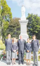  ??  ?? Te Awamutu College head students and principal, from left, Matthew Yarndley, Mackenzie Harris, Tony Membery, Atareipoun­amu Crown and Bayley Quin.