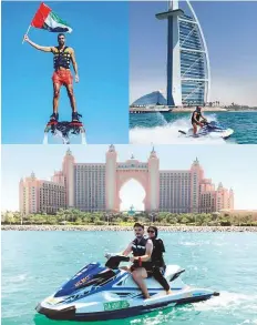  ??  ?? Nemo WaterSport­s has won the top global awards for popular Jet Ski tour of Burj Al Arab, Dubai Marina, Atlantis – The Palm and Burj Khalifa. ■