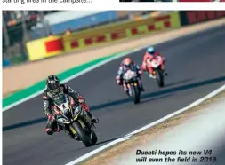  ??  ?? Ducati hopes its new V4 will even the field in 2019.