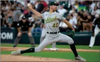  ?? TNS ?? Oakland Athletics starter Chris Bassitt throws during the second inning at Guaranteed Rate Field on Aug. 17.