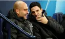  ?? ?? Mikel Arteta worked alongside Pep Guardiola for three years at Manchester City before being appointed at Arsenal. Photograph: Jason Cairnduff/Action Images/Reuters