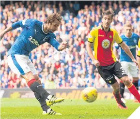  ??  ?? Rangers’ Niko Kranjcar opens the scoring.