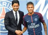  ??  ?? Nasser al-Khelaifi with Neymar.