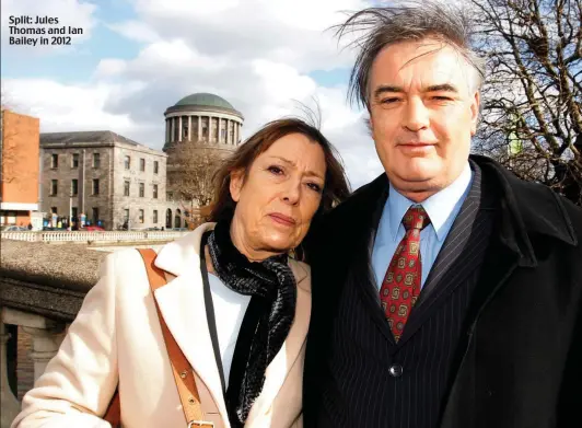  ?? ?? Split: Jules Thomas and Ian Bailey in 2012