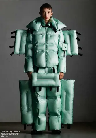  ??  ?? One of Craig Green's modular puffers for Moncler.