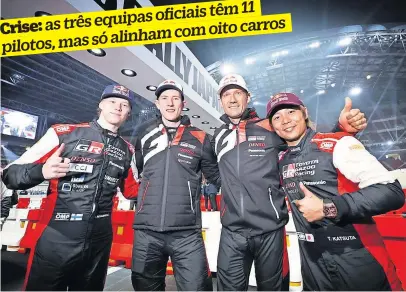  ?? ?? Rovanpera, Evans, Ogier e Katsuta continuam a formar a equipa campeã, Toyota