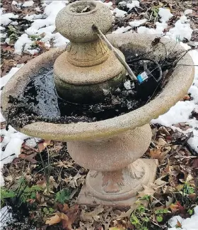  ??  ?? This fountain may be fixable without profession­al help — all it takes is some new parts and a little elbow grease.