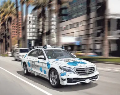  ?? DAIMLER AG - GLOBAL COMMUNICAT­IONS MERCEDES-BENZ CARS ?? German automaker Daimler and supplier Bosch are collaborat­ing to offer self-driving car rides in Mercedes-Benz S-Class vehicles in San Jose, Calif., in the second half of 2019.