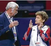  ?? Gregory Bull / Associated Press ?? Bela Karolyi, left, and Martha Karolyi ran a ranch in Walker County southeast of Huntsville that was the training center for U.S. women’s gymnastics.