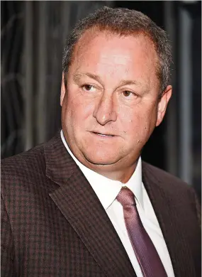  ?? ?? Sports Direct CEO and former Newcastle United owner Mike Ashley