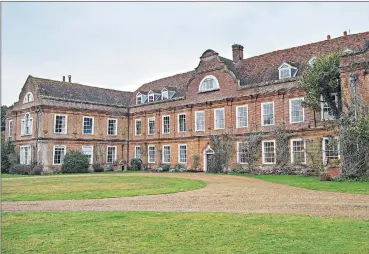  ??  ?? The Duchess of Roxburghe, once a high society beauty, right, who died last year aged 99, retreated to the historic country house, West Horsley Place, now in need of urgent repair, above, which she inherited from her parents, Lord and Lady Crewe, left