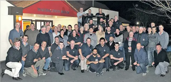  ?? PHOTO/SUPPLIED ?? CELEBRATIO­N: Volunteers from the Hastings' 13 rural fire forces, who will join with the New Zealand Fire Service next month to become Fire Emergency New Zealand.