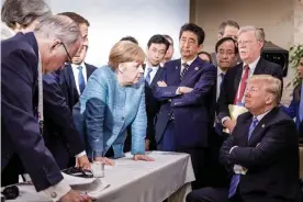  ??  ?? A photo released on Twitter by the German government spokesman, Steffen Seibert. Photograph: Jesco Denzel/AFP/Getty Images