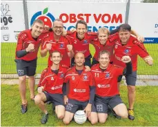  ?? FOTO: PR ?? Freuen sich über die gute Nachricht: Die Faustballe­r des VfB Friedrichs­hafen.